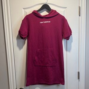 435-New Balance Essentials Stacked Logo French Terry Hoodie Dress